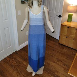Soma Ombre Stripe Maxi Dress Built-In Bra & Pockets Size S NEW